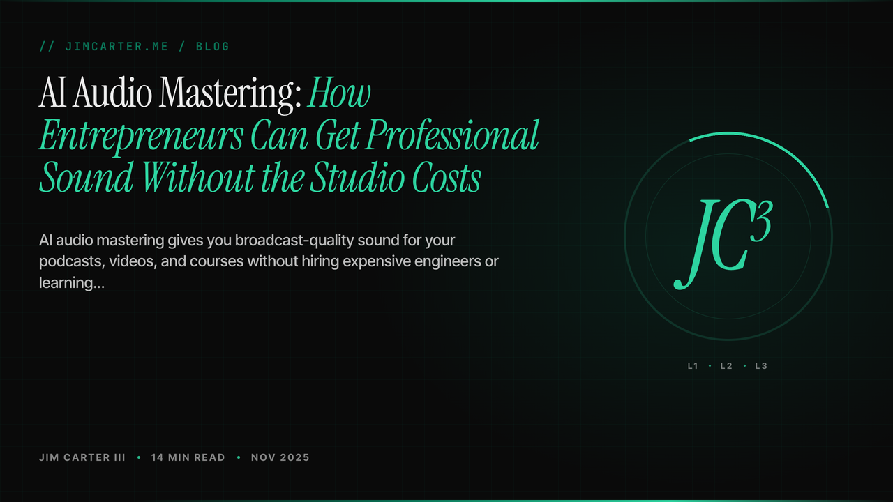 Cover image for AI Audio Mastering: How Entrepreneurs Can Get Professional Sound Without the Studio Costs