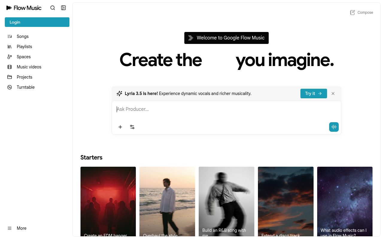 Riffusion homepage - experimental AI music