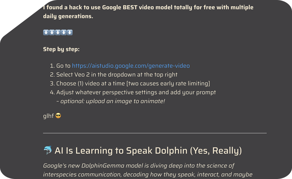 Curated AI newsfeed preview