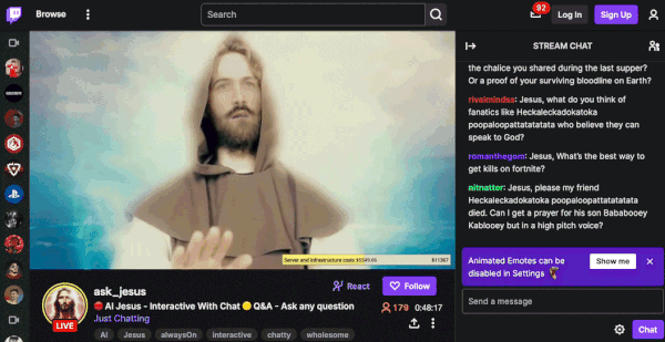 ai jesus has entered chat