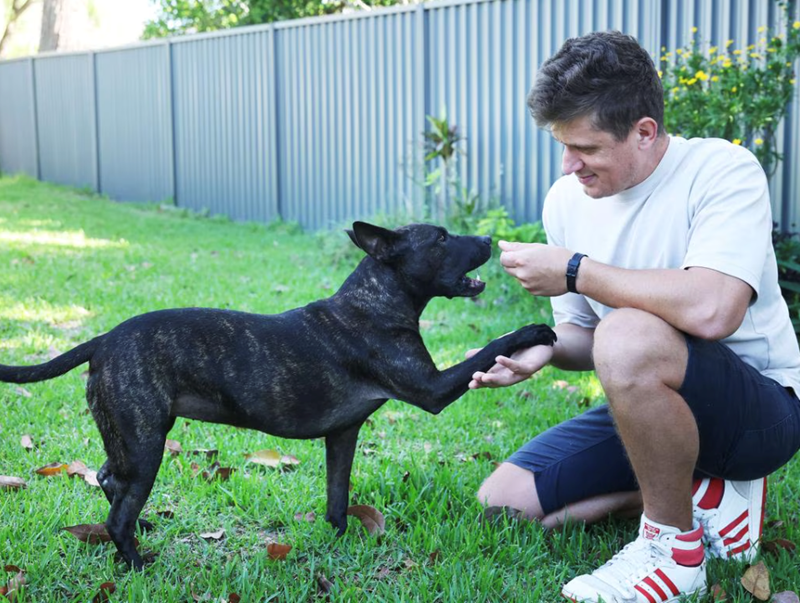 Paul Conyngham and his dog rosie