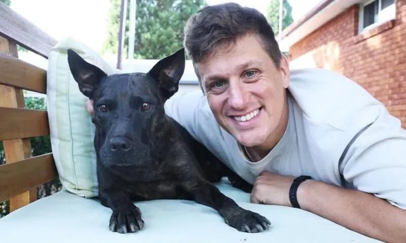 Paul Conyngham and his dog rosie