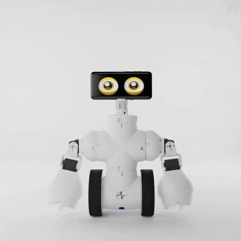 robot confetti celebrate
