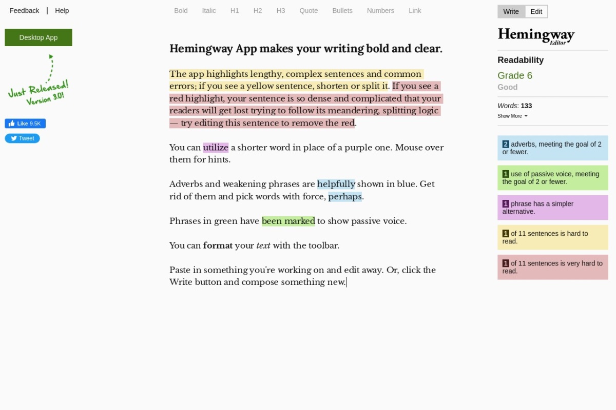 Hemingway App
