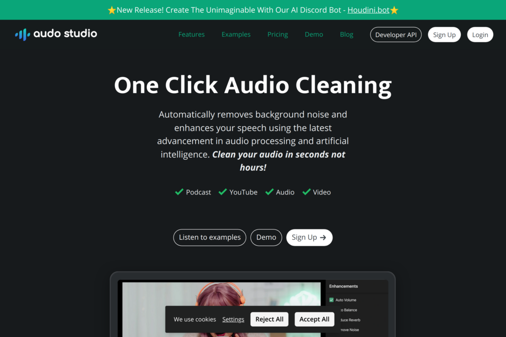 AI-powered one-click audio cleaning solution