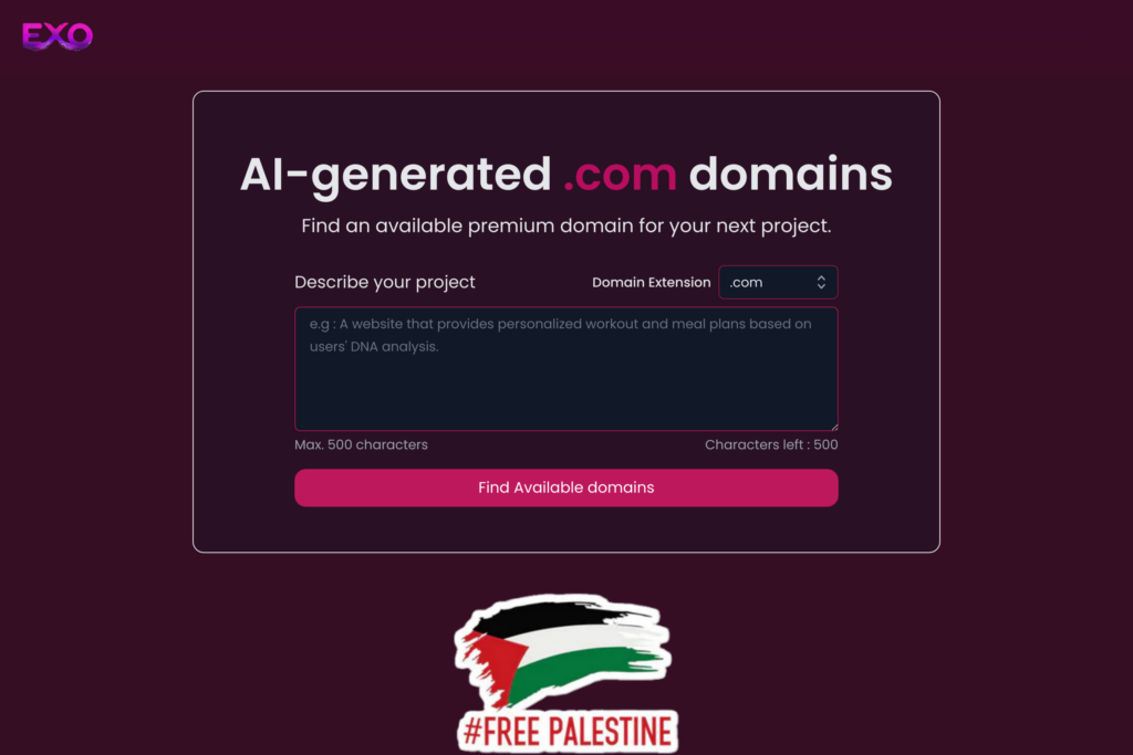 AI-powered domain and website building service.