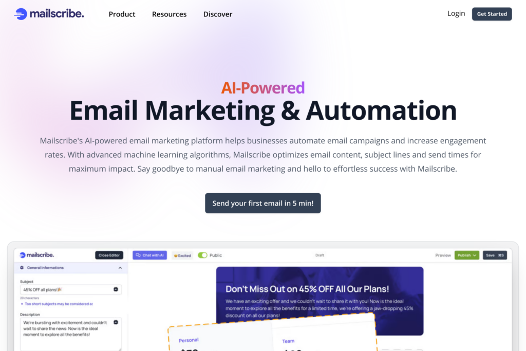 AI-powered email marketing automation platform.