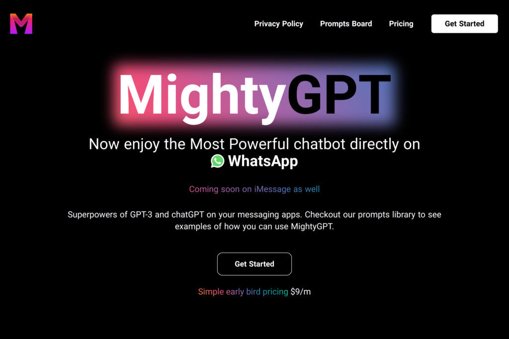 ChatGPT for WhatsApp and iMessage.