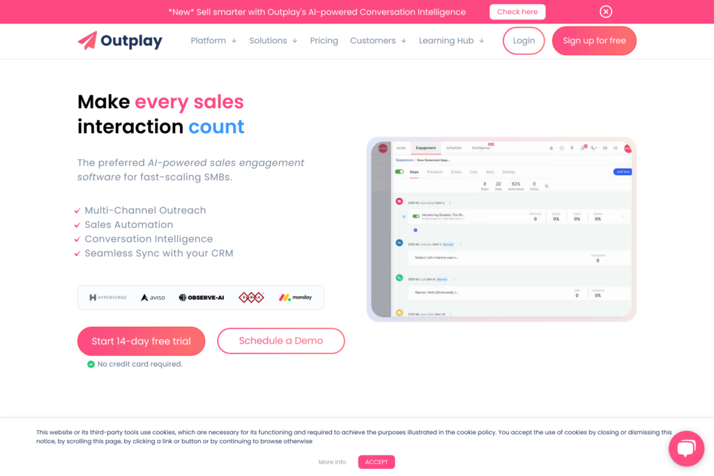AI-powered sales engagement and automation.