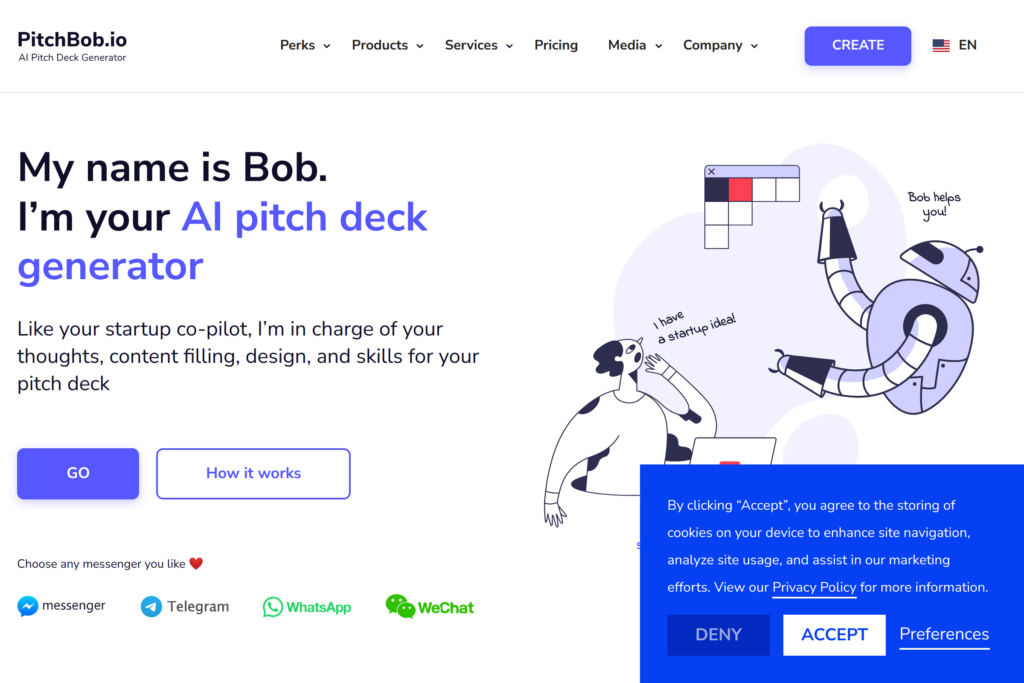 AI-powered pitch deck generator for startups.