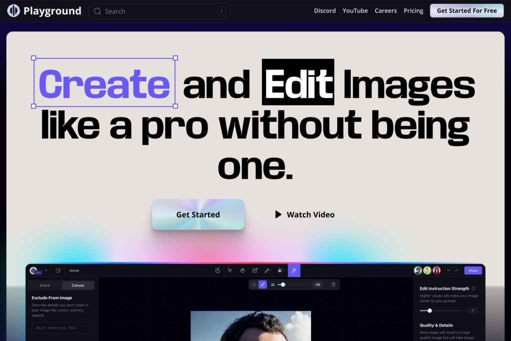 AI-powered online image creation and editing platform.