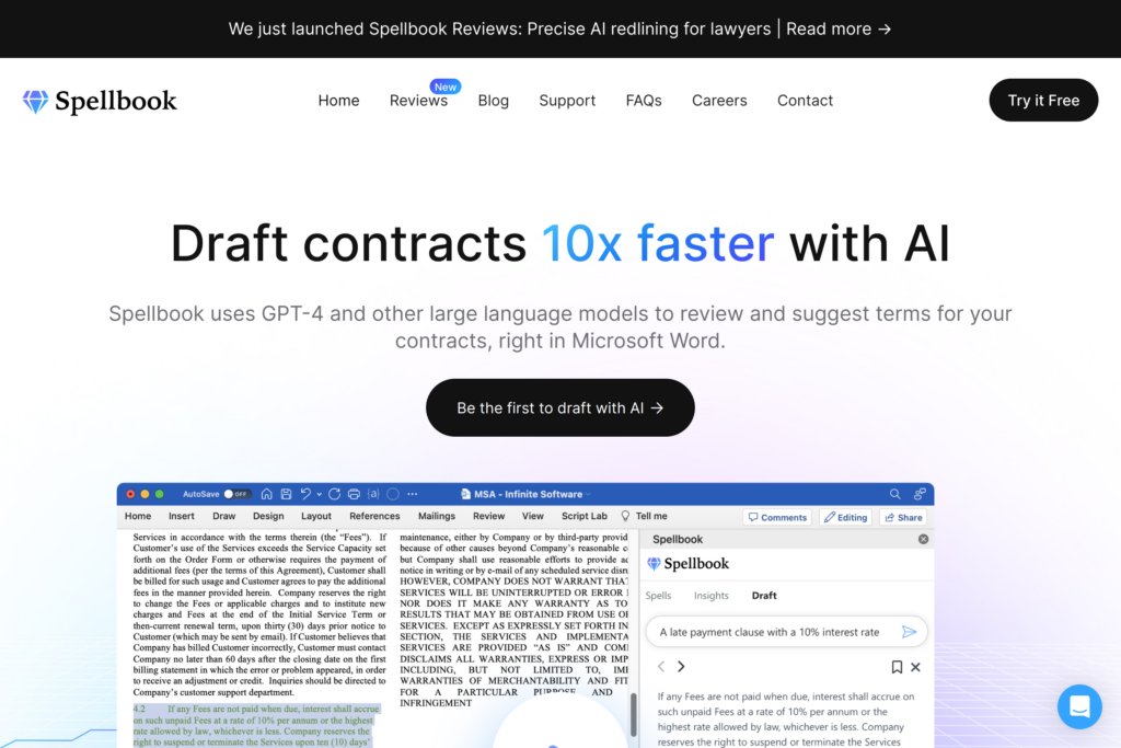 AI-powered legal contract assistance.