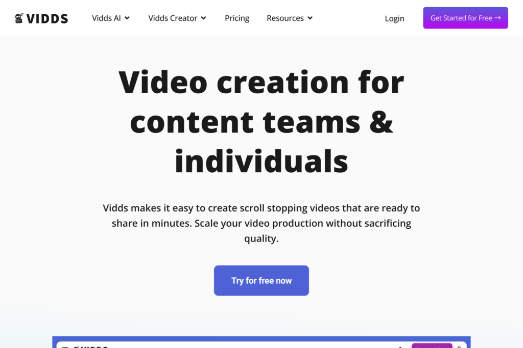 AI-powered online platform for easy video creation.
