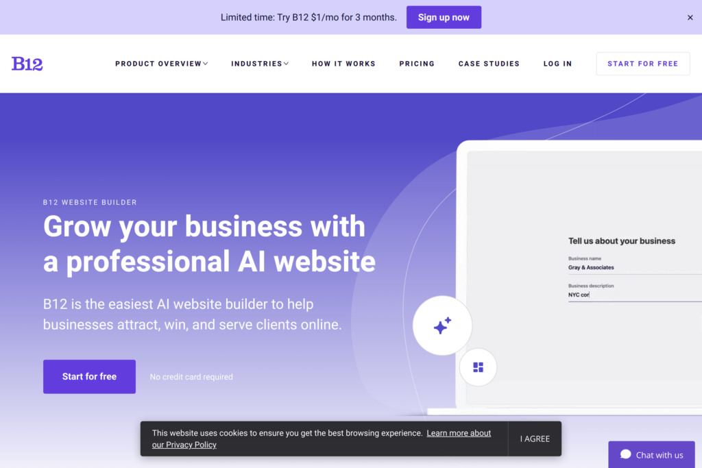 AI-driven website builder for professional services