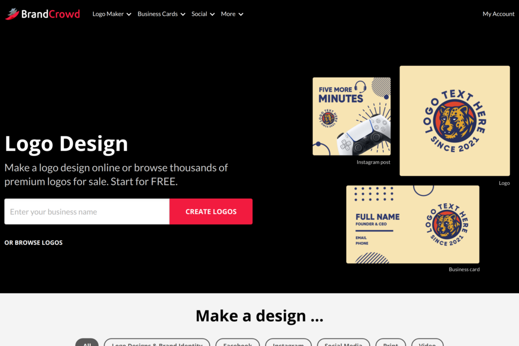 Online platform for creating brand designs.