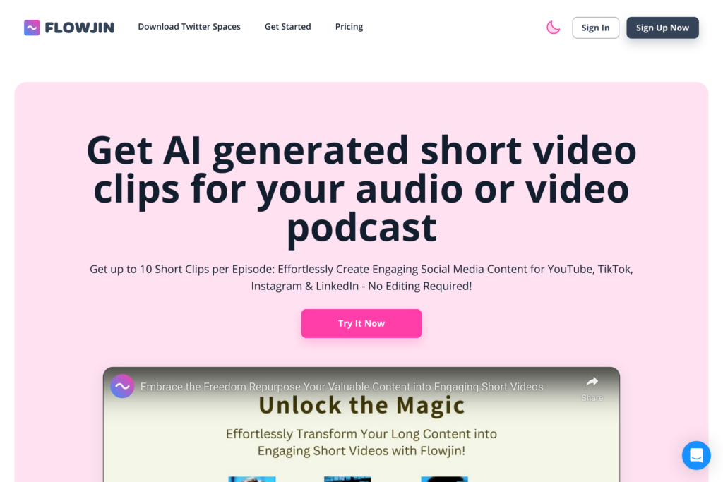 AI tool for auto-generating podcast video clips