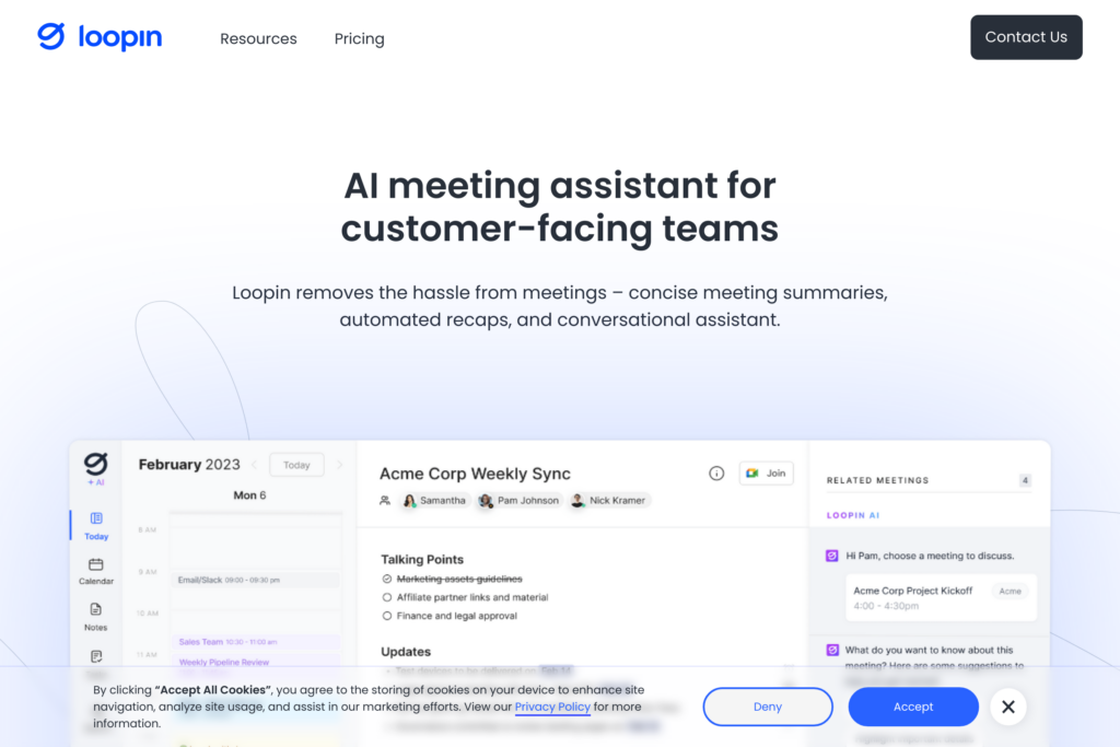 AI meeting assistant for efficient team collaboration.