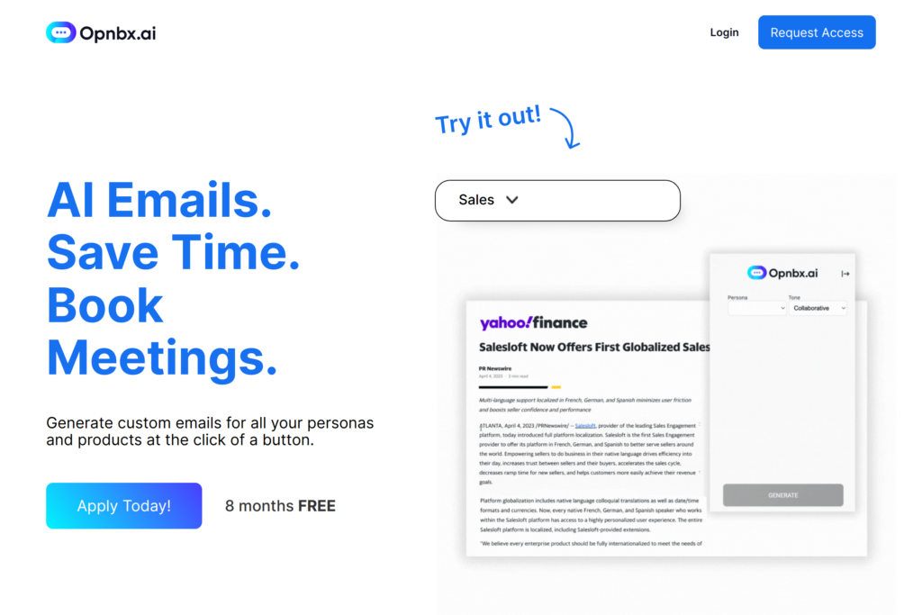 AI-driven platform for creating personalized sales emails.