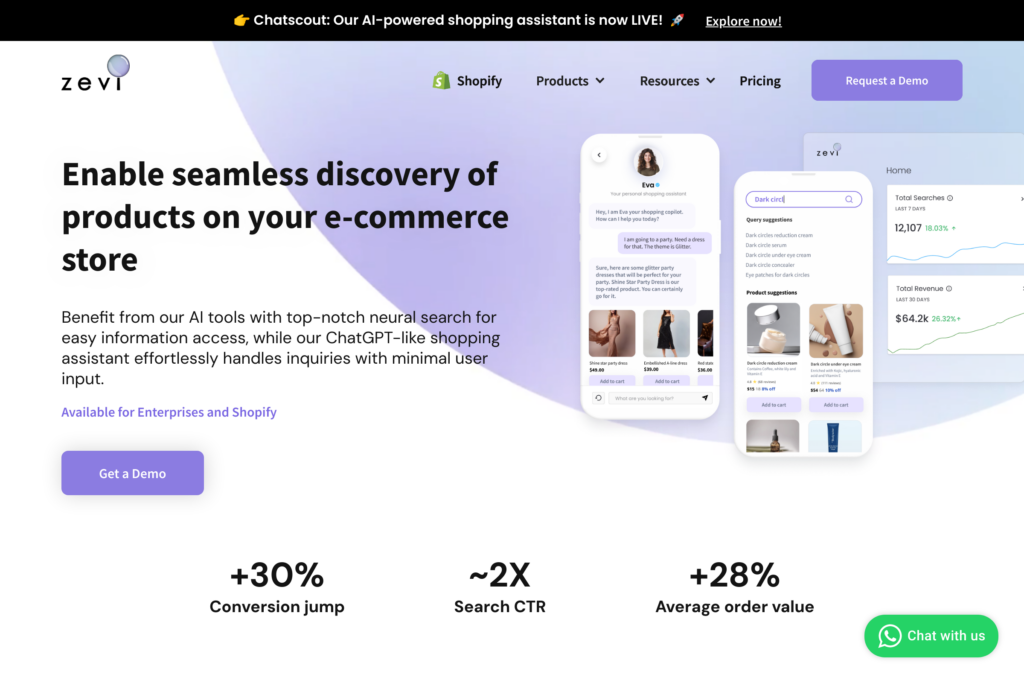 AI-powered site search and discovery platform for e-commerce.