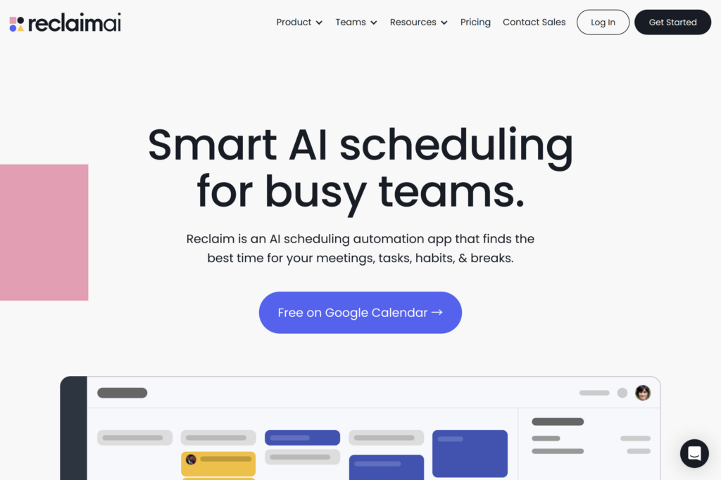 AI scheduling app for optimized team productivity.
