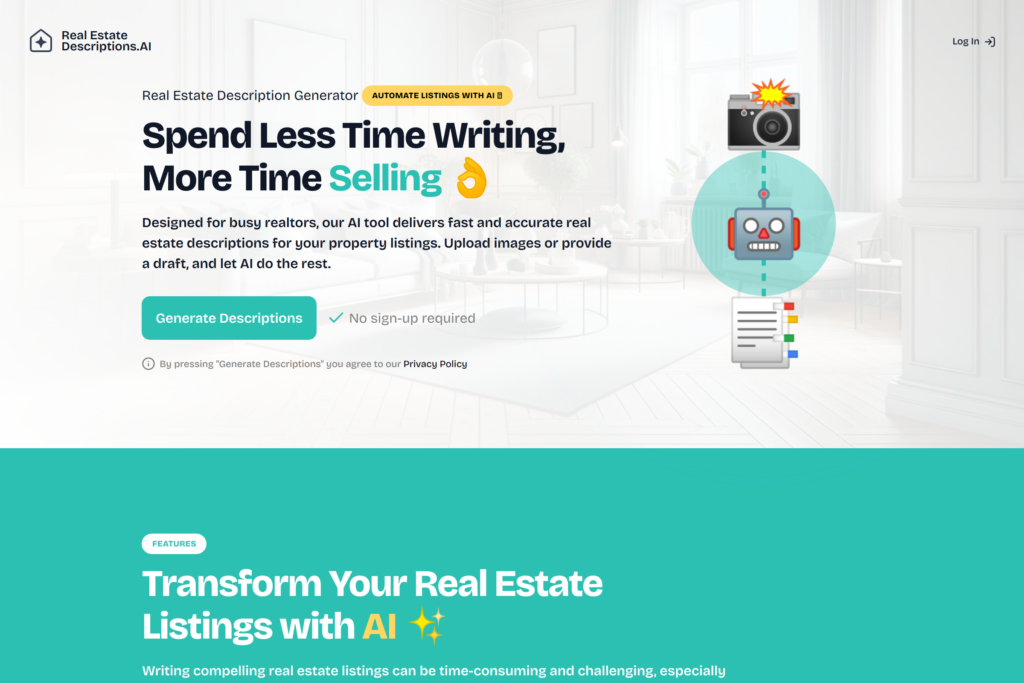 AI tool for quick real estate listing creation