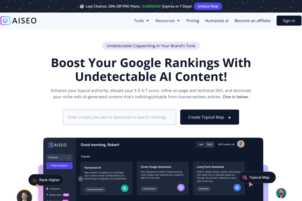 Advanced AI-powered SEO and content creation tool