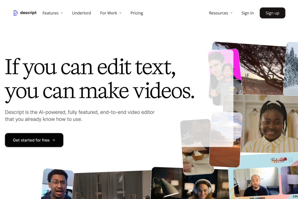 AI-powered video and podcast editing tool.