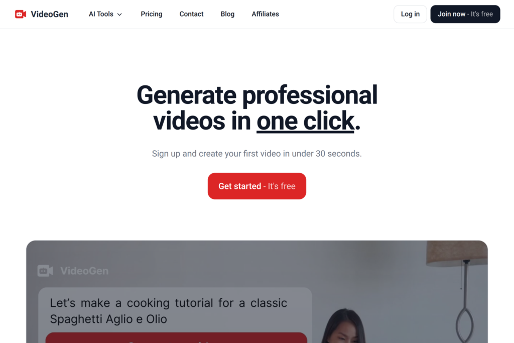 Generate professional videos in seconds with AI.