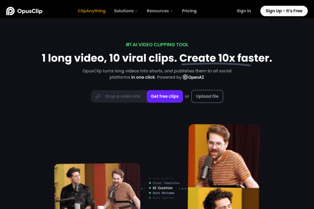 AI video clipping tool for creating viral clips.