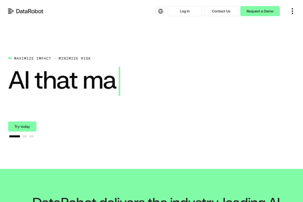 A screenshot of datarobot.com